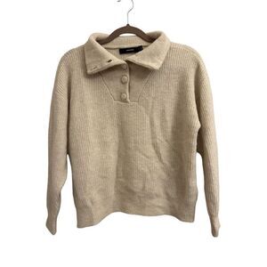 Vero Moda buttoned collar Alpaca blend sweater S cream